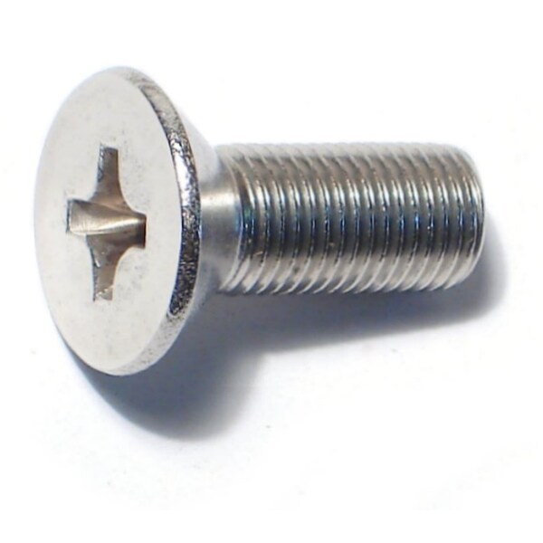 Midwest Fastener 3/8"-24 x 1 in Phillips Flat Machine Screw, Plain 18-8 Stainless Steel, 5 PK 79074 - main